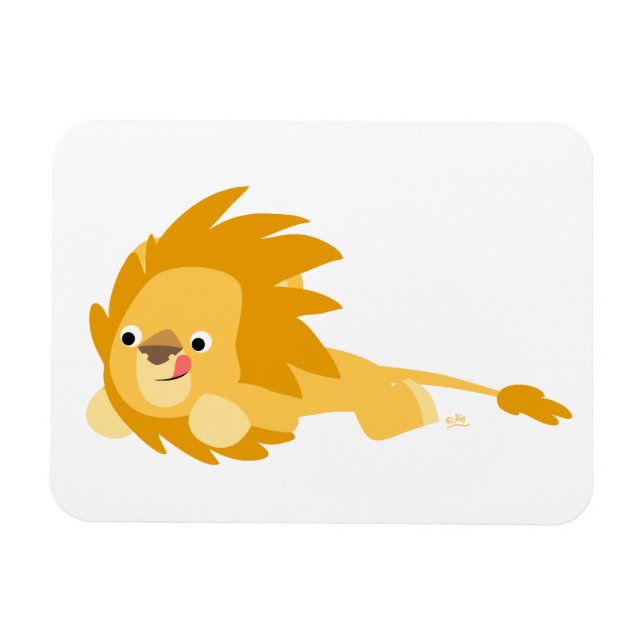 Cute Bouncy Cartoon Lion Flexible Magnet (Horizontal)