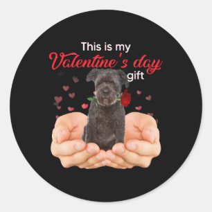 Cute Bouvier Des Flandres This Is My Valentines Da Classic Round Sticker