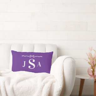 Cute Bow Border Custom Monogram Throw Pillow