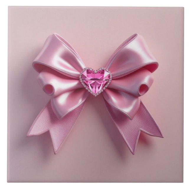 Cute bow Ceramic Tile (Front)