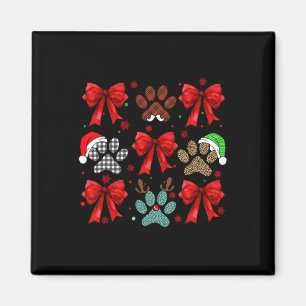 Cute Bow Coquette Dog Paw Dog Mum Dad Merry Christ Magnet