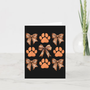 Cute Bow Coquette Dog Paw Print Aesthetic Dog Mum Card