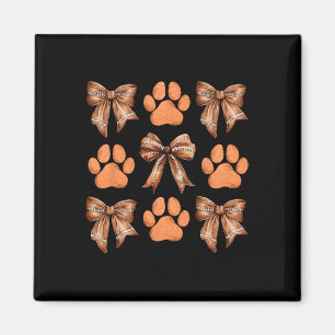 Cute Bow Coquette Dog Paw Print Aesthetic Dog Mum Magnet