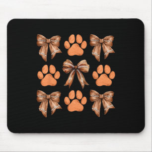 Cute Bow Coquette Dog Paw Print Aesthetic Dog Mum Mouse Pad