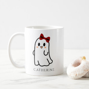 Cute Bow Halloween Ghost Coffee Mug