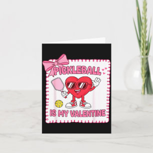 Cute bow pickleball is valentines day pickleball card