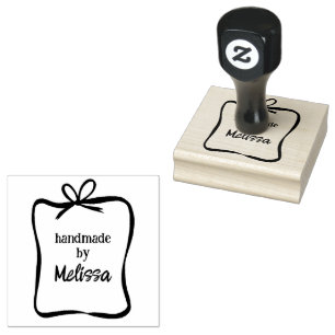 Cute Bow Ribbon Frame CUSTOM Add Your Own Text Rubber Stamp