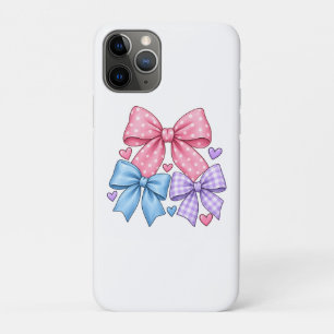 Cute Bow Ribbon Pattern – Pink Blue & Purple Bow iPhone 11 Pro Case