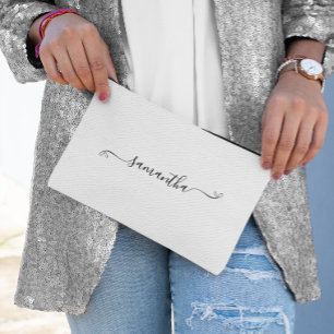 Cute Bow Signature Name Accessory Pouch