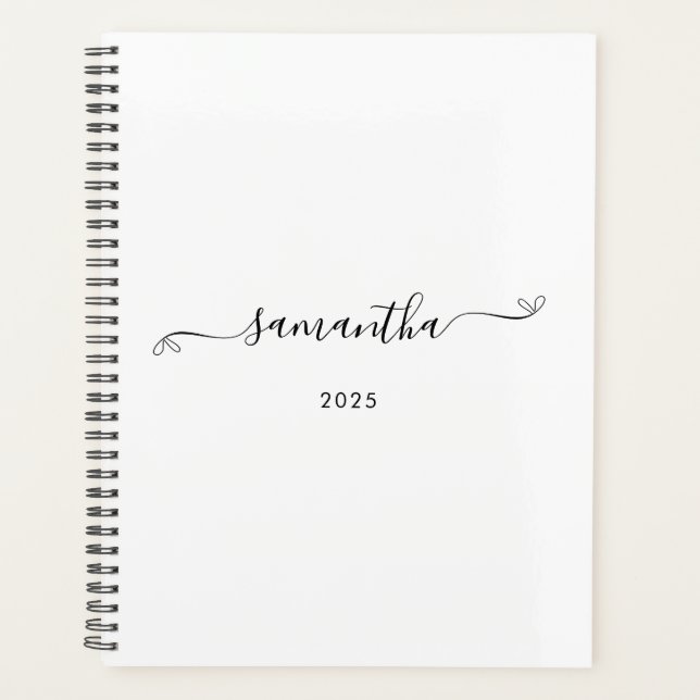 Cute Bow Signature Name Planner (Front)