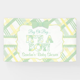 Cute Bow tie, It's a Boy, Plaid Baby Shower Banner