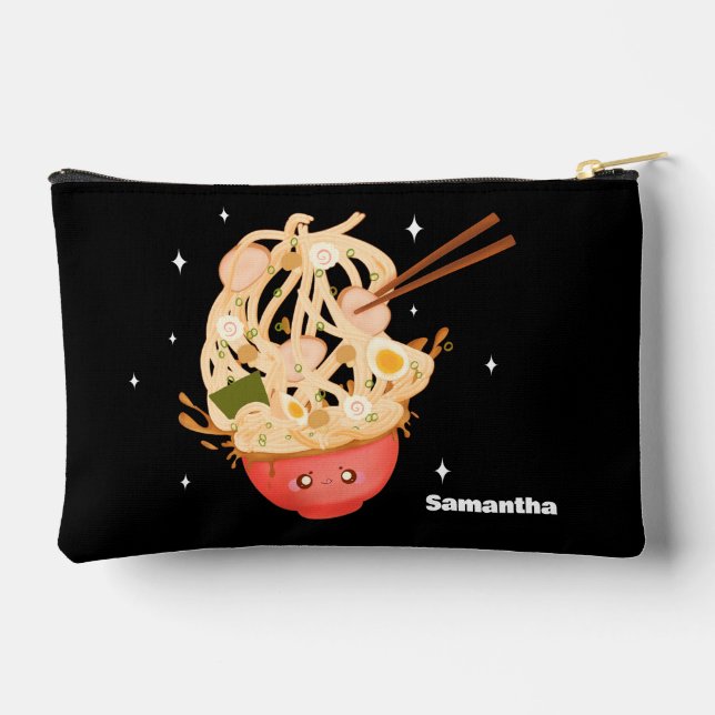 Cute Bowl Of Ramen  Accessory Pouch (Back)