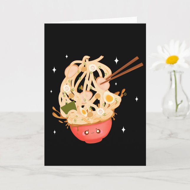 Cute Bowl Of Ramen  Card (Small Plant)