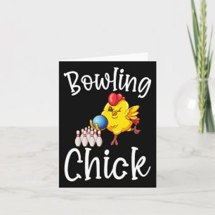 Cute Bowling Chick Funny Bowler Bowl Game Enthusia Card