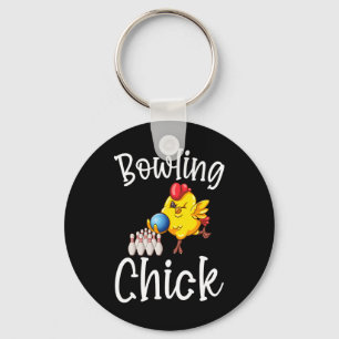 Cute Bowling Chick Funny Bowler Bowl Game Enthusia Key Ring