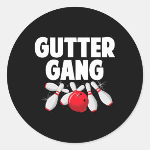 Cute Bowling Design For Men Women Kids Bowling Spo Classic Round Sticker