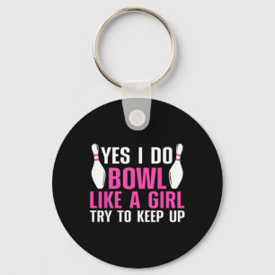 Cute Bowling For Women Girls Bowler Spare Me Ladie Key Ring