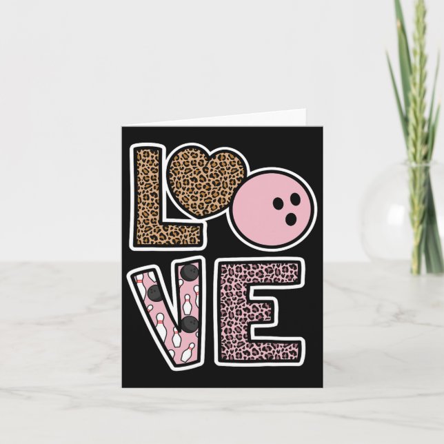 Cute Bowling Lover Bowling Player Bowling Fan Love Card (Front)