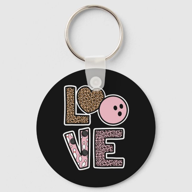 Cute Bowling Lover Bowling Player Bowling Fan Love Key Ring (Front)