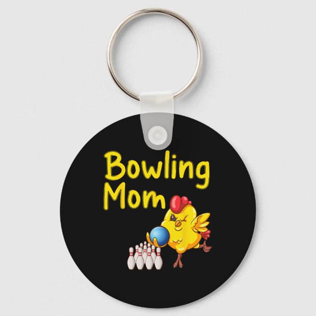 Cute Bowling Mum Funny Bowler Bowl Game Enthusiast Key Ring (Front)