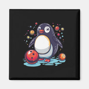 Cute Bowling Penguin  Magnet