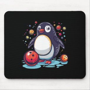 Cute Bowling Penguin  Mouse Pad