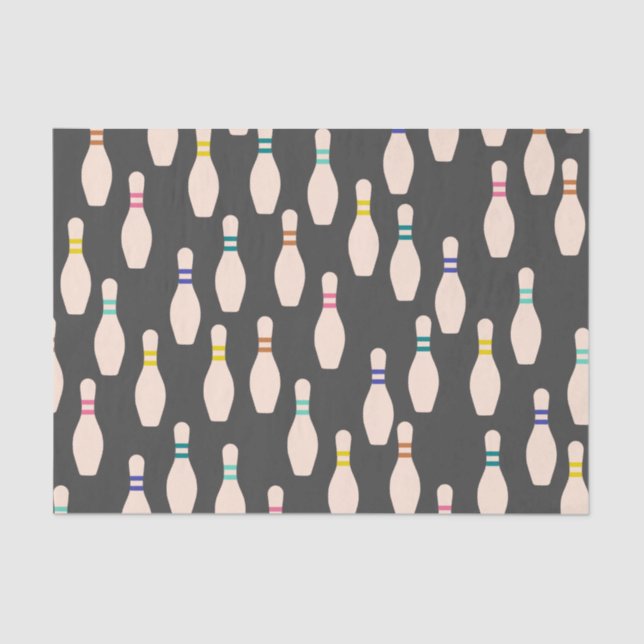 Cute Bowling Pins Tissue Paper (Front)