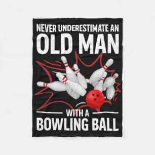 Cute Bowling Women Men Grandpa Bowler Team Bowlin Fleece Blanket