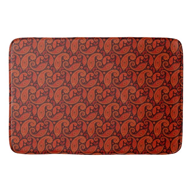 Cute bown swirl paisley patterns bath mat (Front)