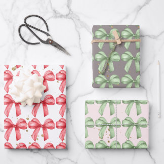 Cute bows wrapping paper. Gift wrapping.  Paper Sheet