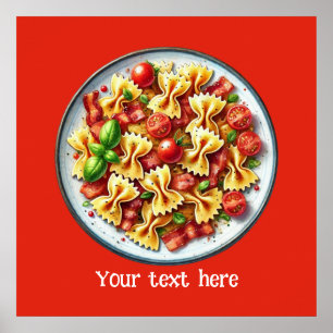 Cute bowtie pasta business Italian food Poster