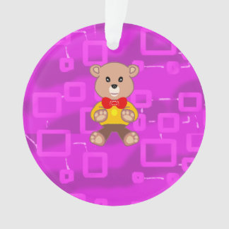Cute Bowtie Teddy Bear  Spaceship  Ornament