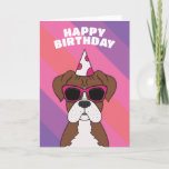 Cute Boxer Dog Birthday Card<br><div class="desc">Wish them a Happy Birthday with this cute pop art style Boxer Dog greeting card. Whether they are a dog lover or owner, your friend or loved one is sure to smile when they receive this birthday card from the dog. The happy birthday text on the front of the folded...</div>