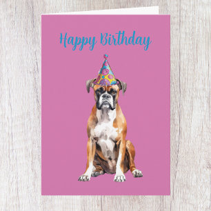 Cute Boxer Dog Birthday Card