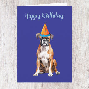 Cute Boxer Dog Birthday Card