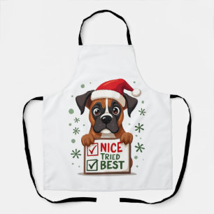Cute Boxer dog Dog Christmas Nice Tried my Best ( Apron