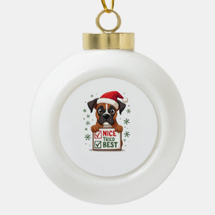 Cute Boxer dog Dog Christmas Nice Tried my Best ( Ceramic Ball Christmas Ornament