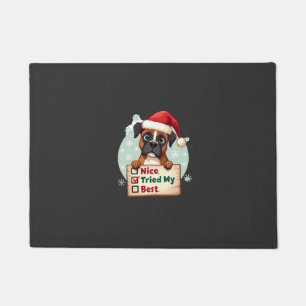 Cute Boxer dog Dog Christmas Nice Tried my Best ( Doormat