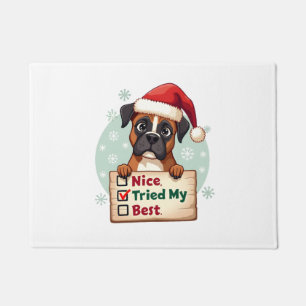 Cute Boxer dog Dog Christmas Nice Tried my Best ( Doormat
