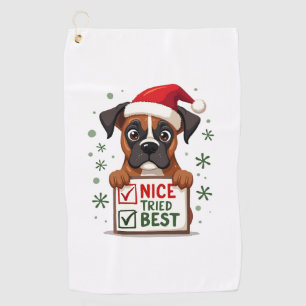 Cute Boxer dog Dog Christmas Nice Tried my Best ( Golf Towel