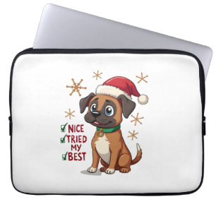 Cute Boxer dog Dog Christmas Nice Tried my Best ( Laptop Sleeve