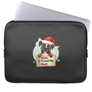 Cute Boxer dog Dog Christmas Nice Tried my Best ( Laptop Sleeve