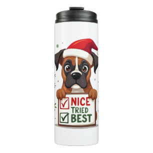 Cute Boxer dog Dog Christmas Nice Tried my Best ( Thermal Tumbler