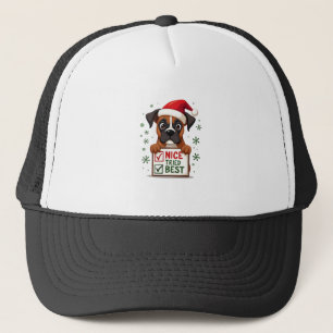 Cute Boxer dog Dog Christmas Nice Tried my Best ( Trucker Hat