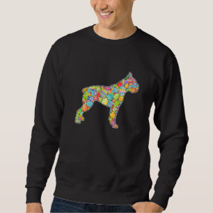 Cute Boxer Dog Eggs Easter Day Dog Sweatshirt