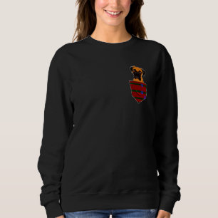 Cute Boxer Dog In  Pocket Breast Pocket Sweatshirt