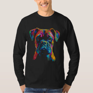 Cute Boxer Dog Pop Art Illustration For Pet Owner T-Shirt