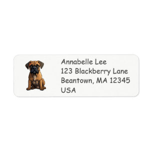 Cute Boxer Dog Return Address Label