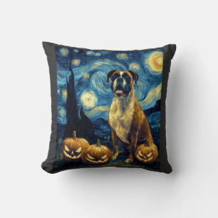 Cute Boxer Halloween Jack O Lantern Pumpkin Face S Cushion