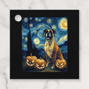 Cute Boxer Halloween Jack O Lantern Pumpkin Face S Favour Tags